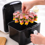 Kit Espetos Para Air Fryer de Churrasco Com Suporte Metálico - Entrega Grátis