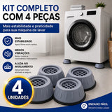 BaseSilence - Kit 4 Suporte de Pés Para Máquina de Lavar Anti Vibração Com Regulador - Entrega Grátis