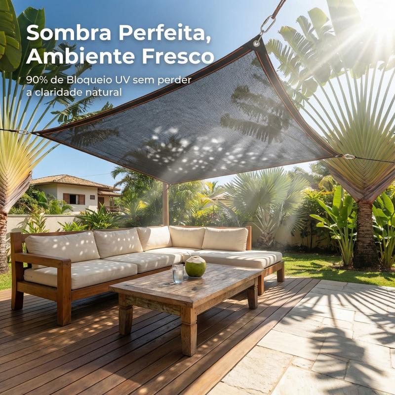 Rede de Sombreamento Premium Impermeável 90% Proteção Solar Instalação Rápida e Proteção UV - Entrega Grátis