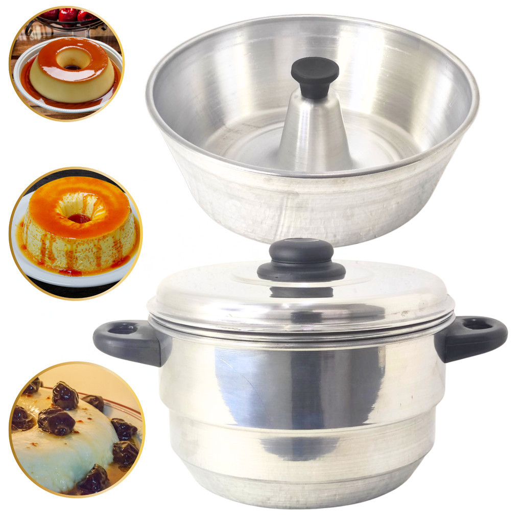 Forma Pudim Alumínio Grande Dupla Receita Ideal para Banho Maria