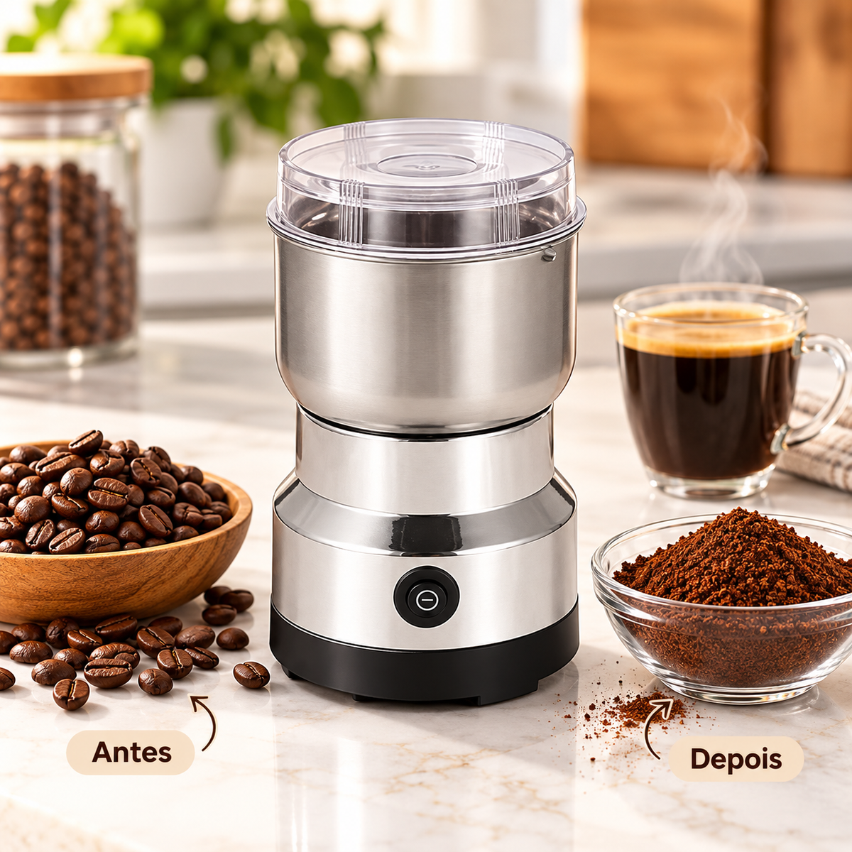 InoxGrinder - Triturador Multifuncional Elétrico de Alimentos em Inox Prático - Entrega Grátis