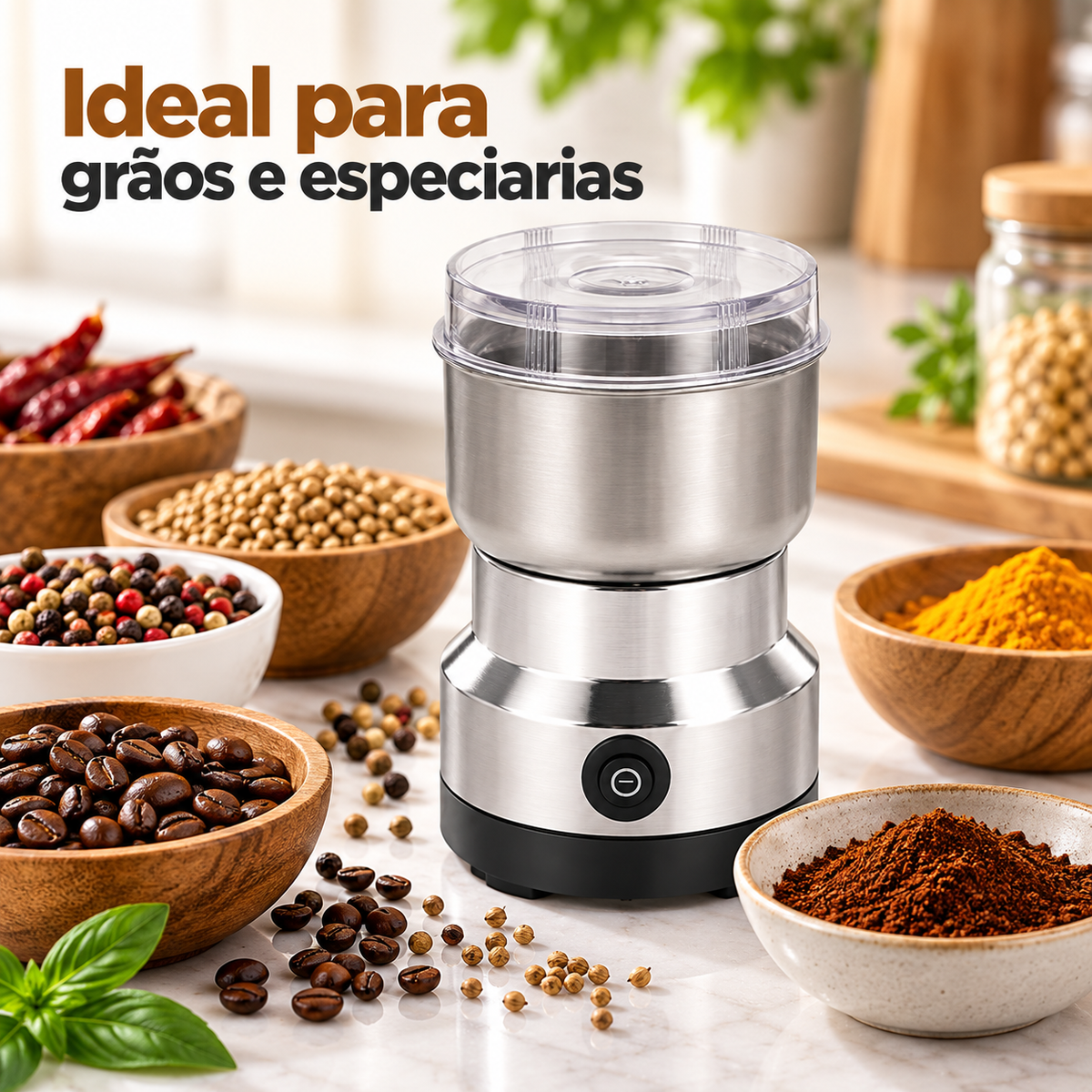 InoxGrinder - Triturador Multifuncional Elétrico de Alimentos em Inox Prático - Entrega Grátis