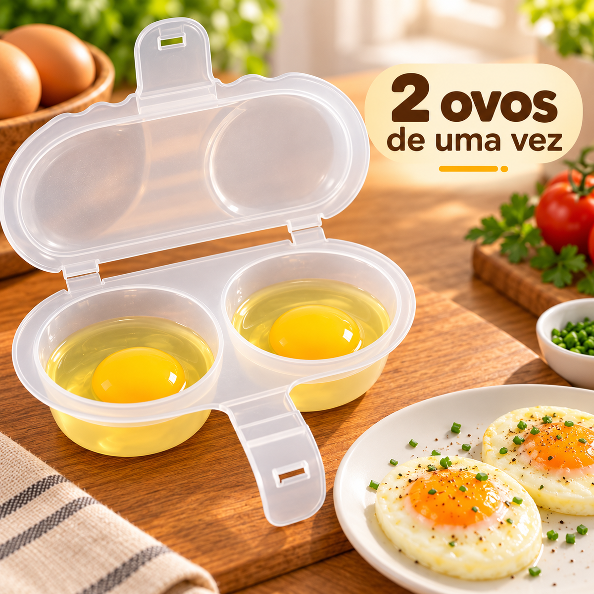 EggFast - Forma Omeleteira Para Micro-Ondas Livre de BPA Prática e Rápida Sem Sujeira - Entrega Grátis