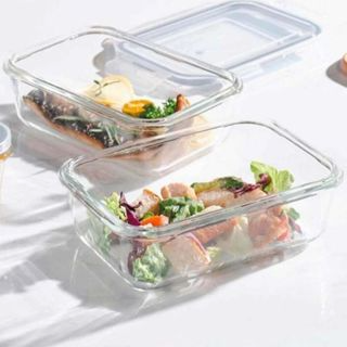 Conjunto 5 Potes Herméticos de Vidro com Tampa 4 Travas 640ml