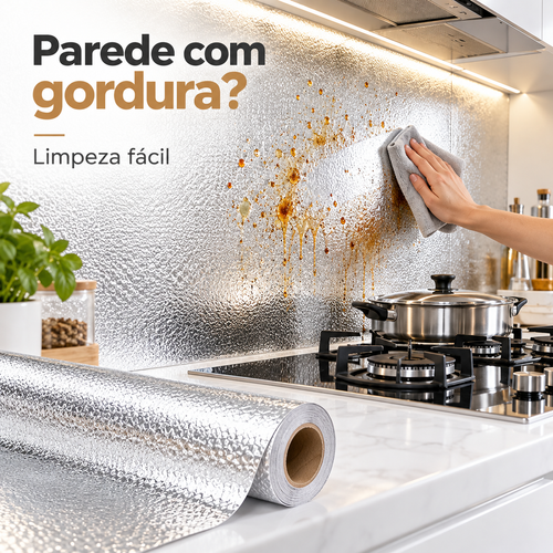 Adesivo Impermeável de Proteção à Prova D'água e Óleo Para Bancada Armário e Cozinha em Geral StickClean