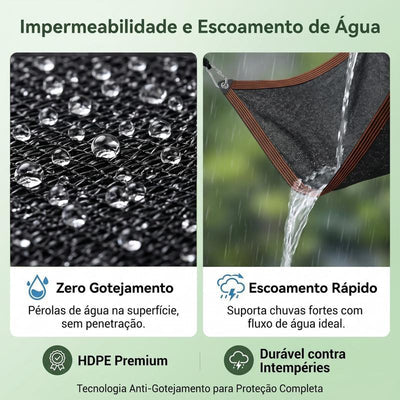 Rede de Sombreamento Premium Impermeável 90% Proteção Solar Instalação Rápida e Proteção UV - Entrega Grátis