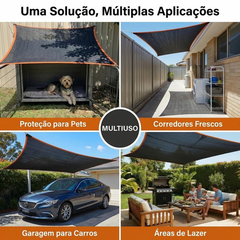 Rede de Sombreamento Premium Impermeável 90% Proteção Solar Instalação Rápida e Proteção UV - Entrega Grátis