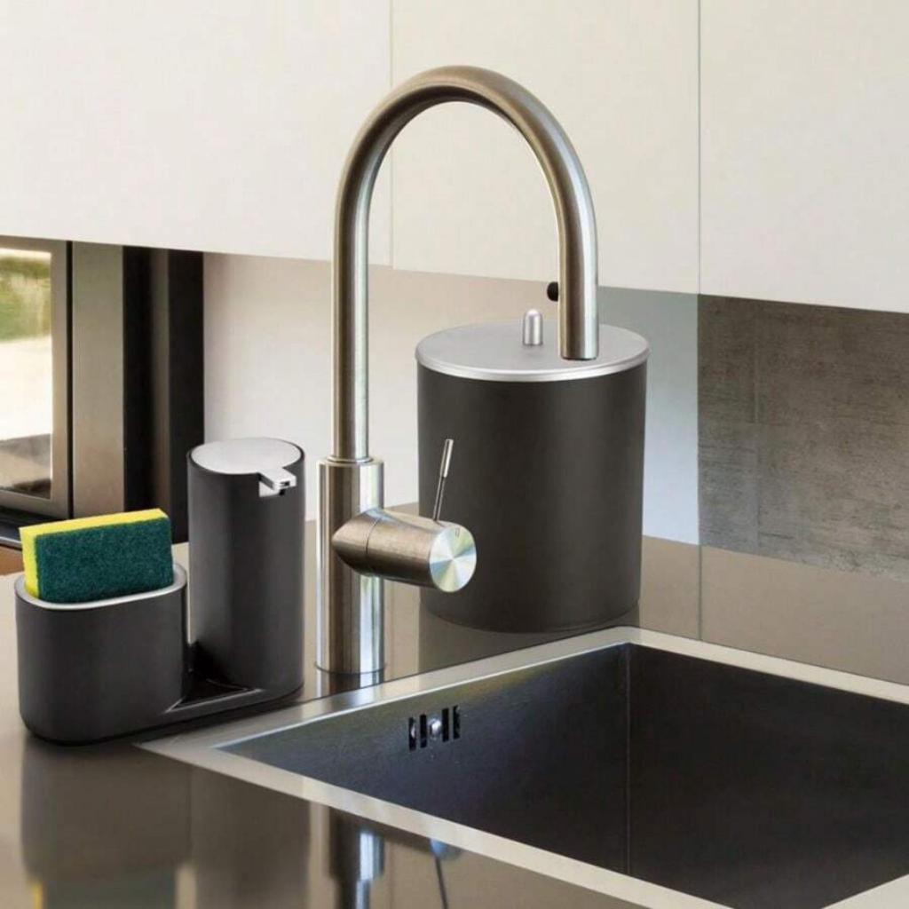 Kit Lixeira de Cozinha 5L com Dispenser Porta Detergente e Suporte para Esponja