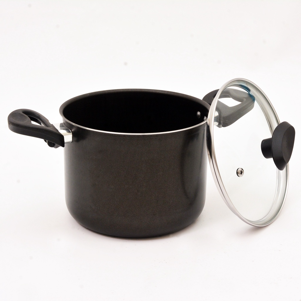 Caldeirão Antiaderente 16cm com Tampa de Vidro e Duas Alças