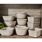 Kit 12 Potes Plástico 1 Litro com Tampa Hermética, Multiuso Cozinha, Marmita e Armazenamento de Alimentos