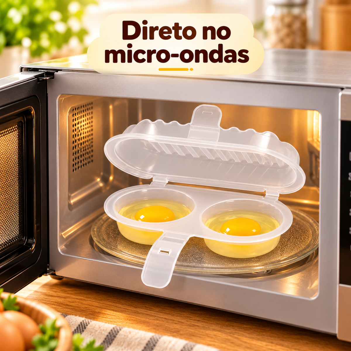 EggFast - Forma Omeleteira Para Micro-Ondas Livre de BPA Prática e Rápida Sem Sujeira - Entrega Grátis
