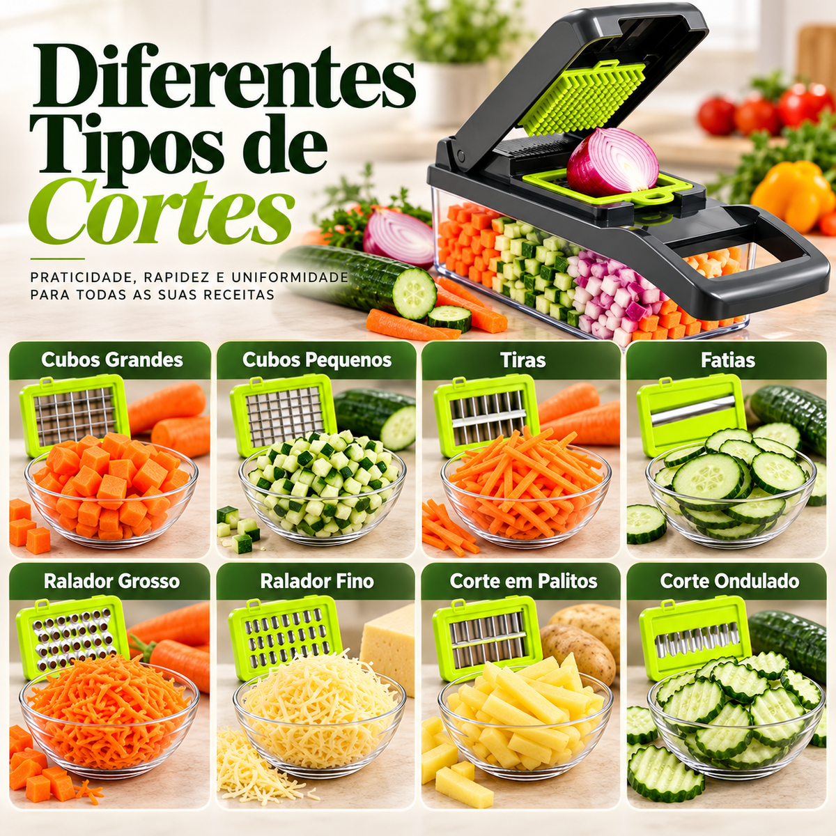 UltraCut - Cortador Multifuncional de Legumes Frutas e Vegetais - Entrega Grátis