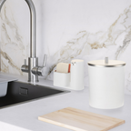 Kit Lixeira de Cozinha 5L com Dispenser Porta Detergente e Suporte para Esponja