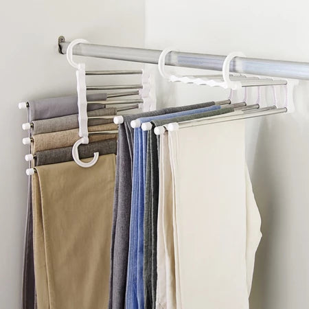 CabideFlex - Cabide Retrátil Organizador 5 em 1 Dobrável em Aço Inox - Entrega Grátis