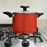 Caldeirão Antiaderente 16cm com Tampa de Vidro e Duas Alças