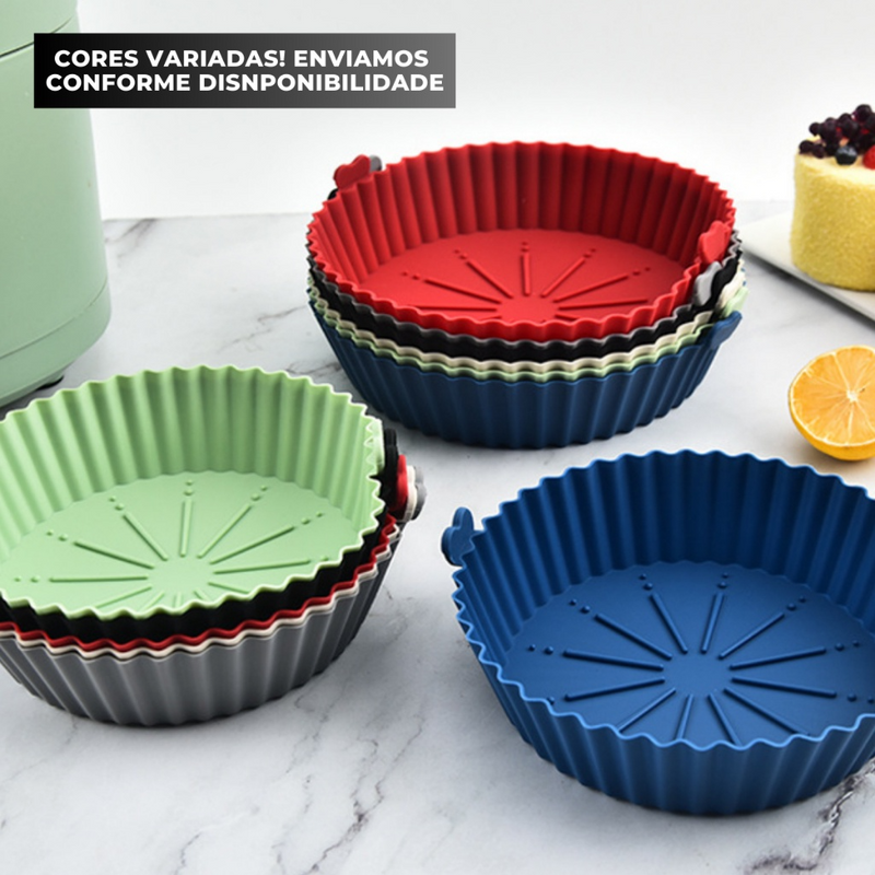 Kit 5 Formas de Silicone Air Fryer e Microondas - Entrega Grátis
