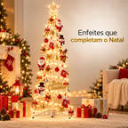 Árvore de Natal Espiral LED 1,8m Decoração Completa com Iluminação - Entrega Grátis