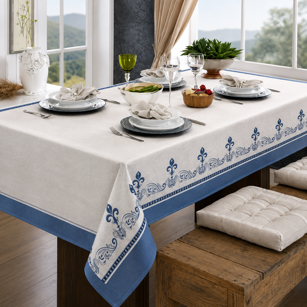 Toalha de Mesa Retrô Europeia Luxuosa e Elegante - Entrega Grátis