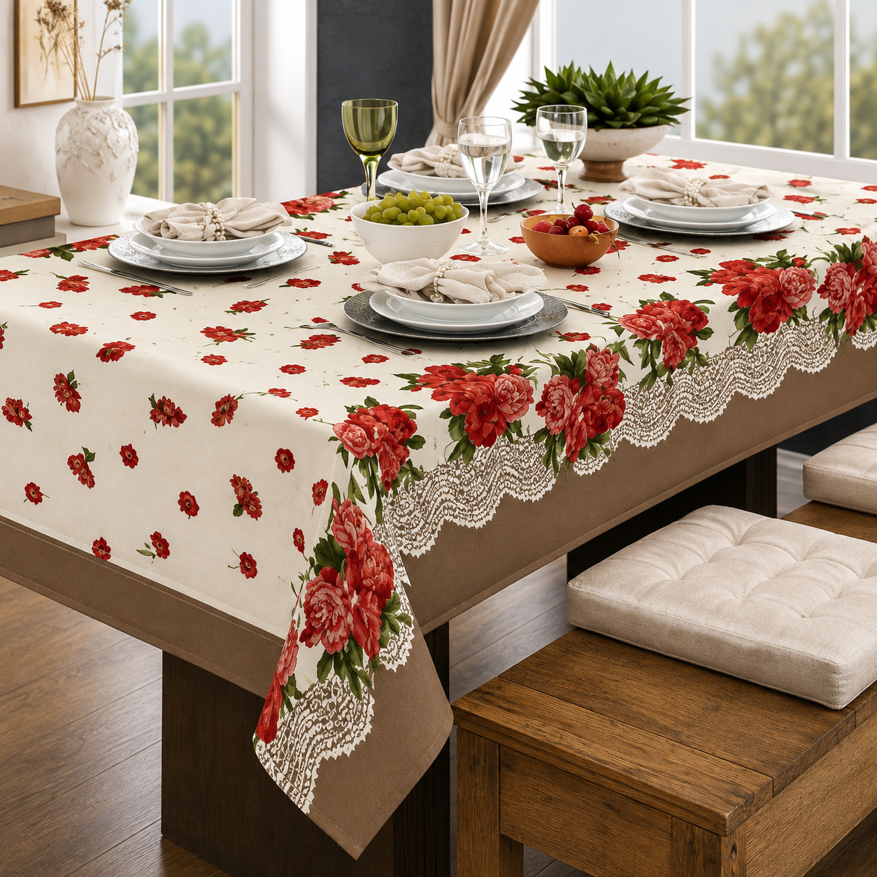 Toalha de Mesa Retrô Europeia Luxuosa e Elegante - Entrega Grátis