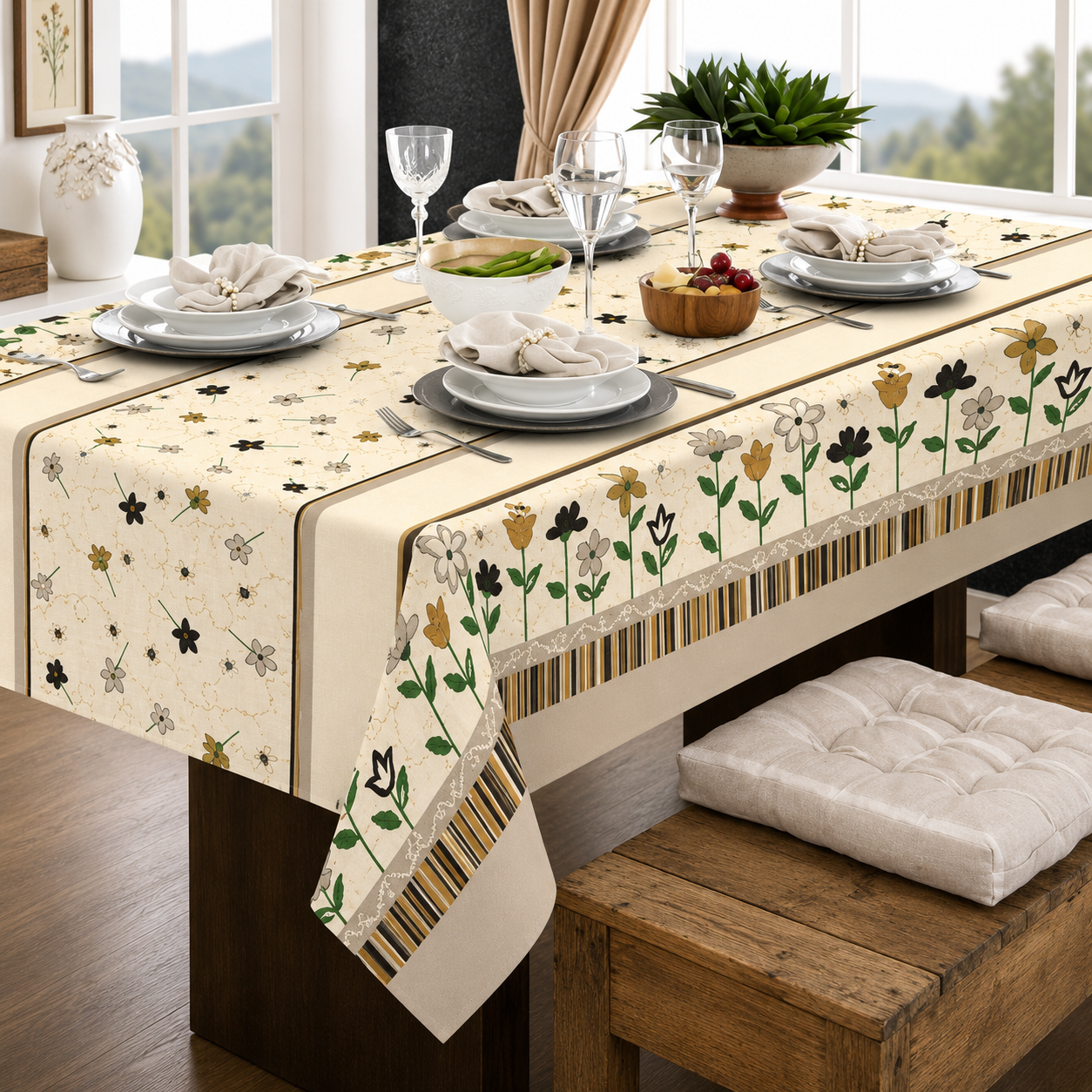 Toalha de Mesa Retrô Europeia Luxuosa e Elegante - Entrega Grátis