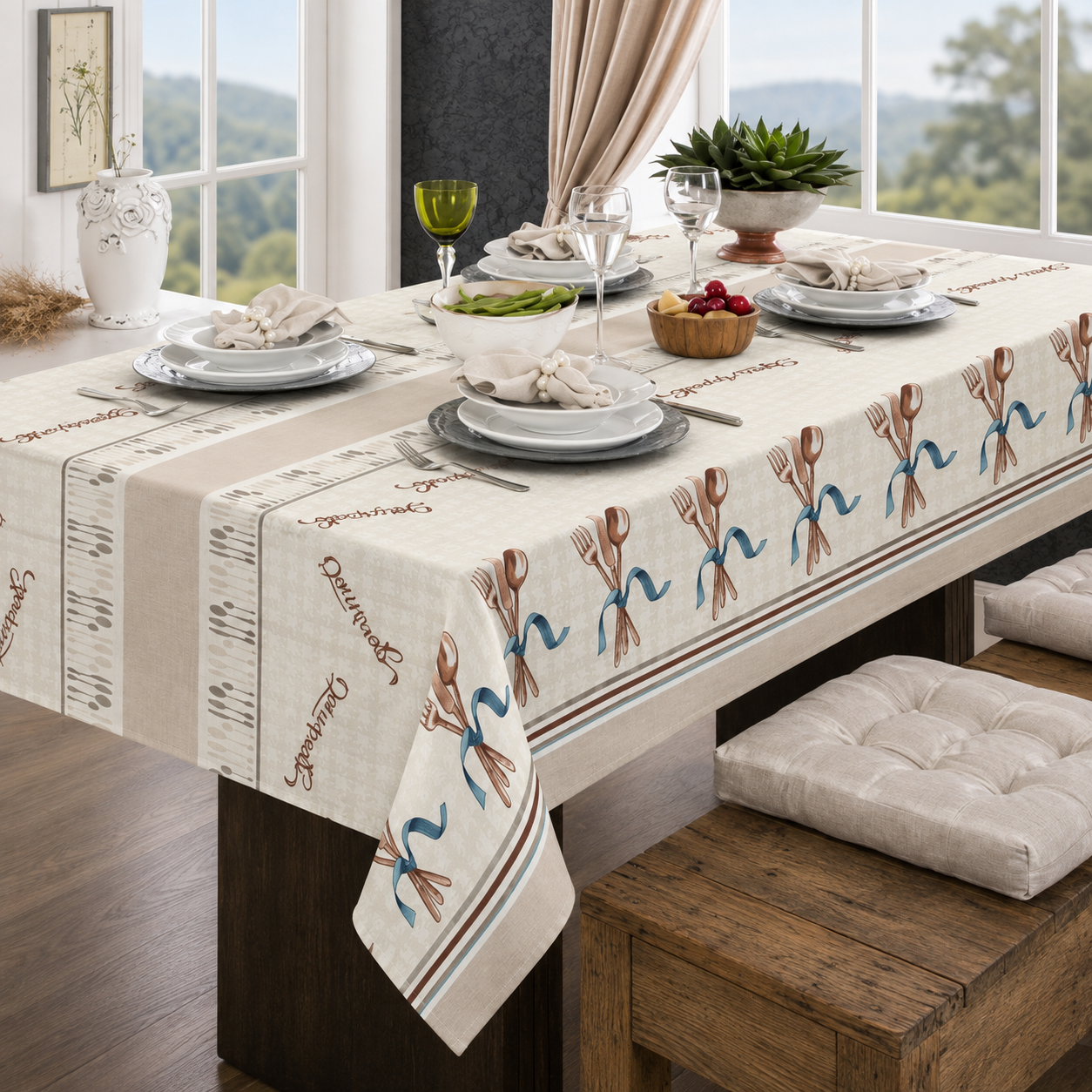 Toalha de Mesa Retrô Europeia Luxuosa e Elegante - Entrega Grátis