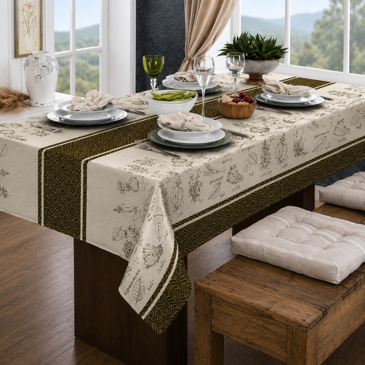 Toalha de Mesa Retrô Europeia Luxuosa e Elegante - Entrega Grátis