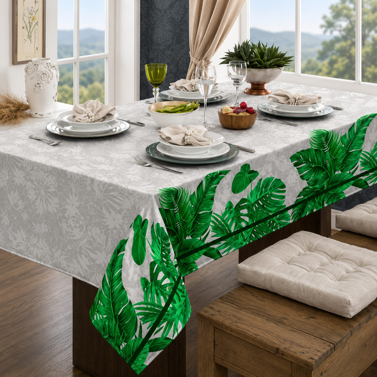 Toalha de Mesa Retrô Europeia Luxuosa e Elegante - Entrega Grátis