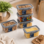 Kit Potes Grandes de 2,2 Litros Com Tampa e Trava Para Micro-Ondas e Freezer - Entrega Grátis