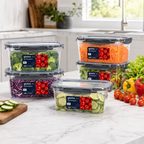 Kit Potes Grandes de 2,2 Litros Com Tampa e Trava Para Micro-Ondas e Freezer - Entrega Grátis