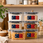 Kit Potes Grandes de 2,2 Litros Com Tampa e Trava Para Micro-Ondas e Freezer - Entrega Grátis