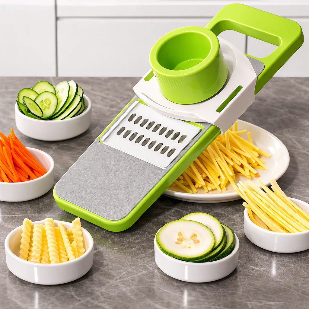 PeelMax - Fatiador de Legumes e Vegetais 5 em 1 de Aço Inox - Entrega Grátis