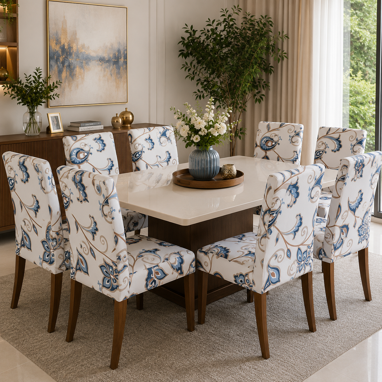 Capas Para Cadeiras Lisas e Estampadas Com Elástico Estilo Europeu - Entrega Grátis
