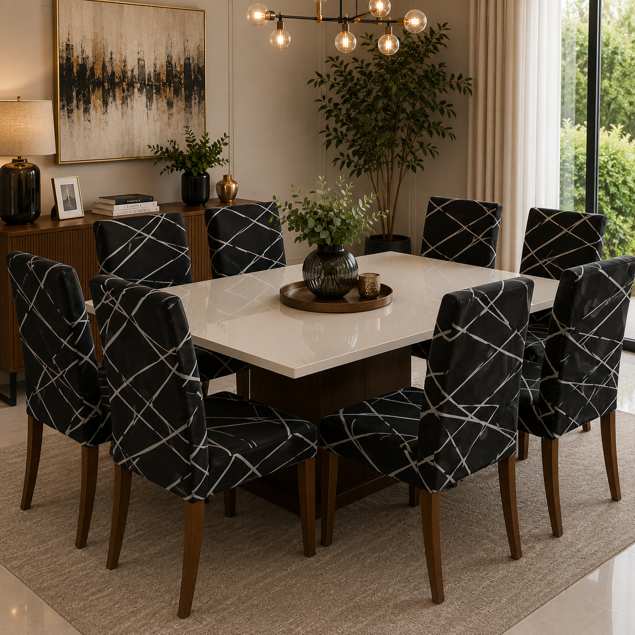 Capas Para Cadeiras Lisas e Estampadas Com Elástico Estilo Europeu - Entrega Grátis