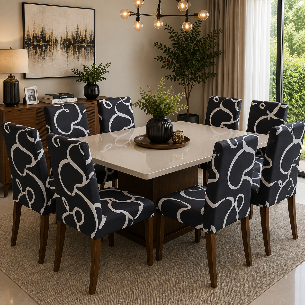 Capas Para Cadeiras Lisas e Estampadas Com Elástico Estilo Europeu - Entrega Grátis