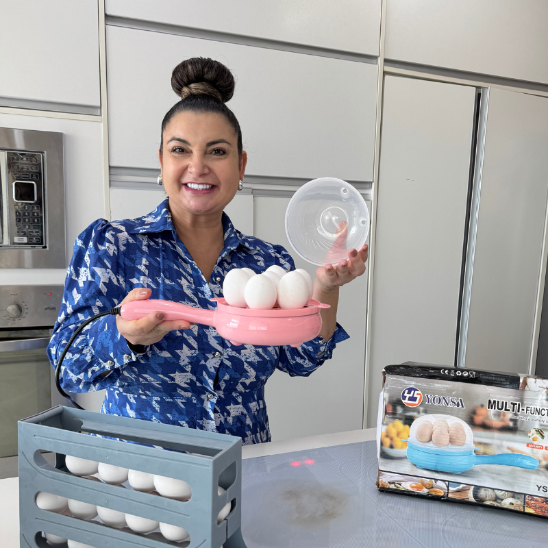 PanFlex - Frigideira Elétrica Antiaderente Com Suporte para Cozinhar Ovos - Entrega Grátis