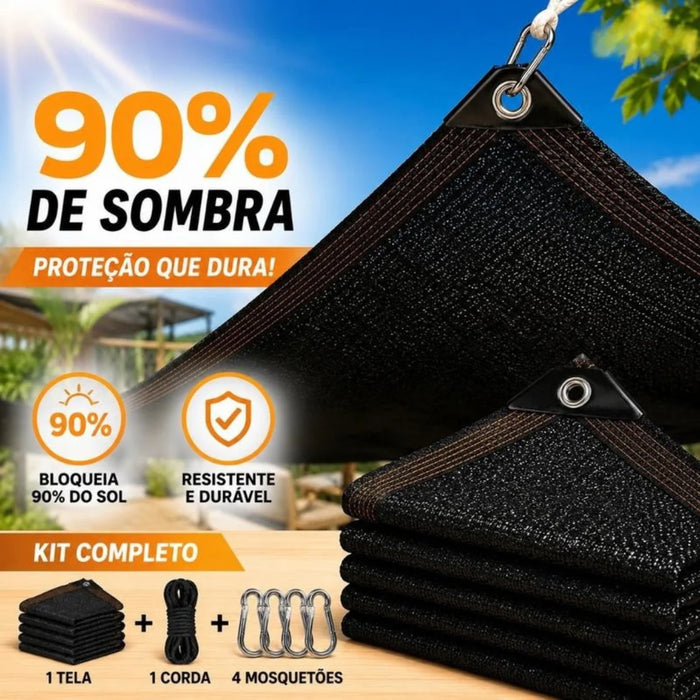 Rede de Sombreamento Premium Impermeável 90% Proteção Solar Instalação Rápida e Proteção UV - Entrega Grátis