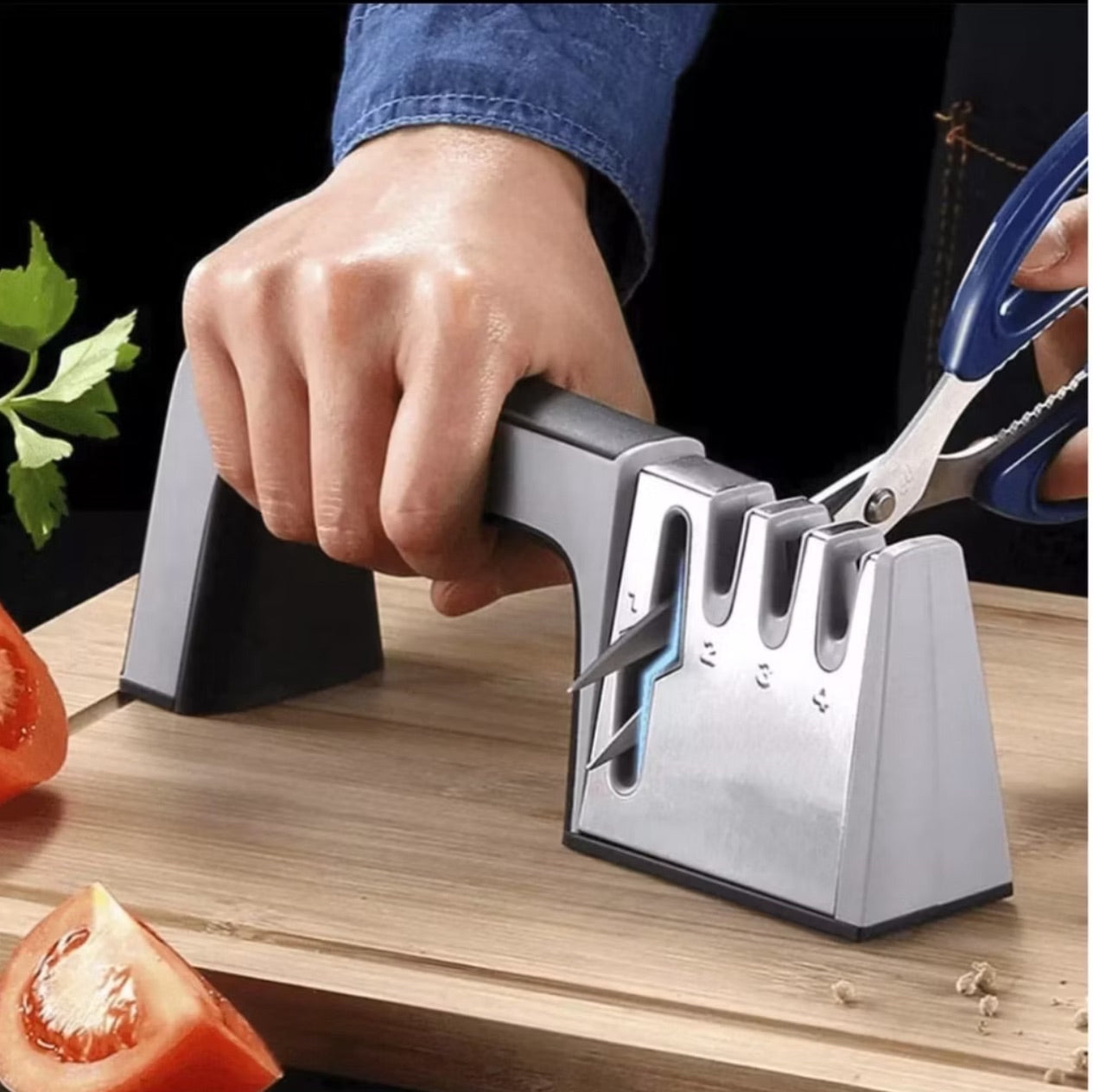 Afiamax - Amolador Afiador de Facas e Tesouras Profissional 4 Em 1 - Entrega Grátis