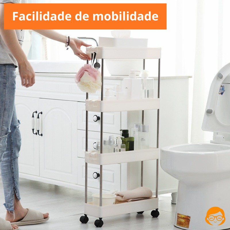 Organix - Organizador de Cozinha Multiuso 4 Andares Com Rodinhas  - Entrega Grátis