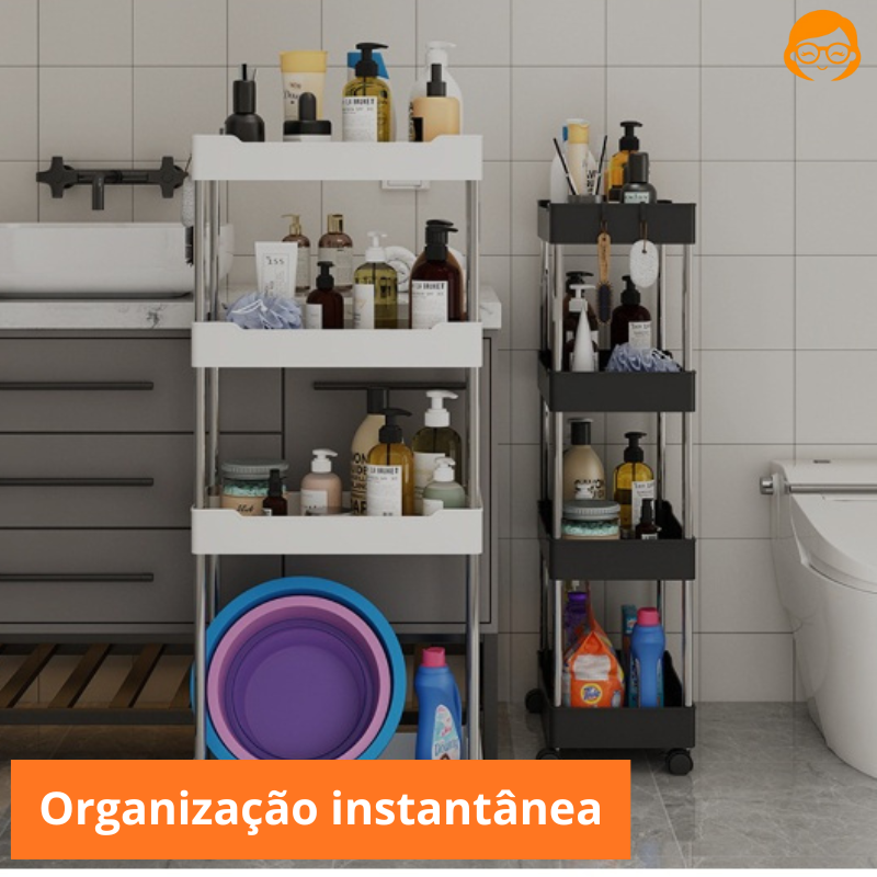 Organix - Organizador de Cozinha Multiuso 4 Andares Com Rodinhas  - Entrega Grátis