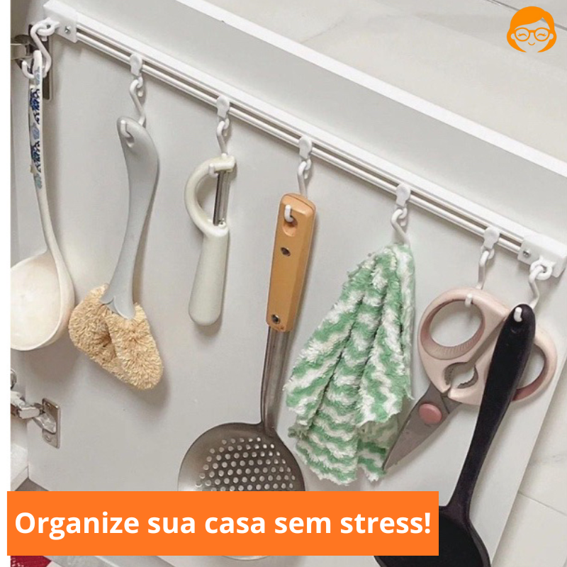 GripPro - Adesivo Organizador de Cozinha Com 10 ganchos - Entrega Grátis