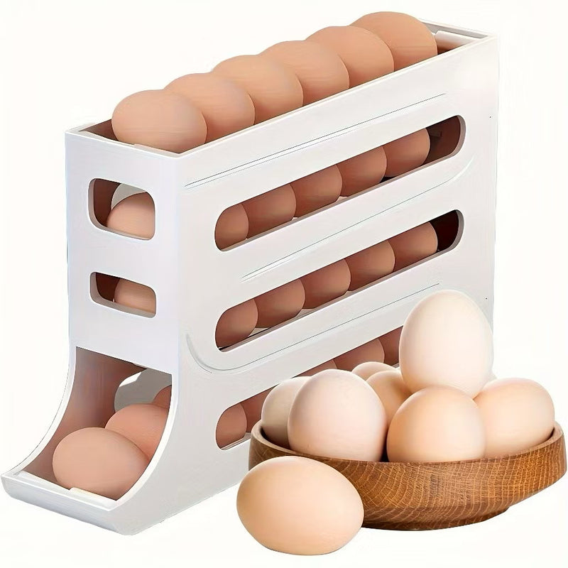 Dê adeus à bagunça na geladeira com o Porta Ovos 4 Andares com Dispenser! Com capacidade para até 30 ovos, esse organizador é a solução perfeita para quem busca praticidade, segurança e economia de espaço. O sistema deslizante garante que os ovos estejam sempre acessíveis e bem protegidos. Ideal para famílias, cozinheiros ou quem simplesmente ama uma cozinha funcional e bonita. Com design moderno e empilhável, ele transforma sua rotina e deixa tudo no lugar!