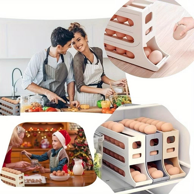 O Porta Ovos com Dispenser Inteligente chegou para facilitar sua vida na cozinha. Com capacidade para até 30 ovos, ele possui 4 andares empilháveis e um sistema de dispenser que desliza os ovos automaticamente conforme o uso. Isso evita desperdício, quebra e bagunça. Ideal para quem valoriza organização e estética na geladeira. Além disso, o material é resistente, fácil de limpar e super funcional. É o toque de inovação que sua rotina precisava!

