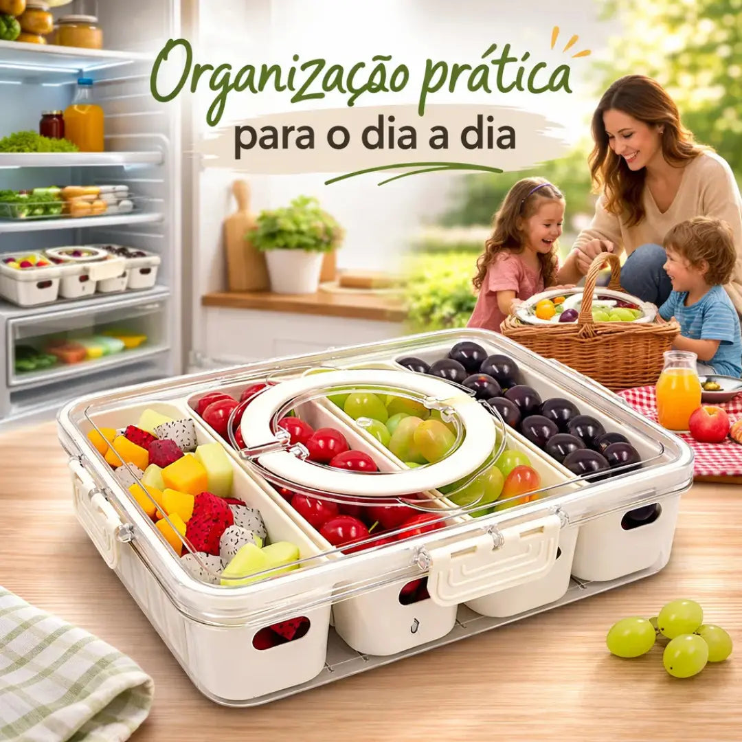 Pote Hermético Organizador com 4 Divisórias - Entrega Grátis