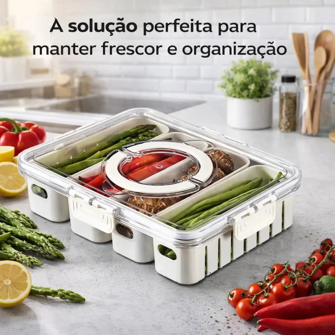 Pote Hermético Organizador com 4 Divisórias - Entrega Grátis