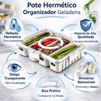 Pote Hermético Organizador com 4 Divisórias - Entrega Grátis