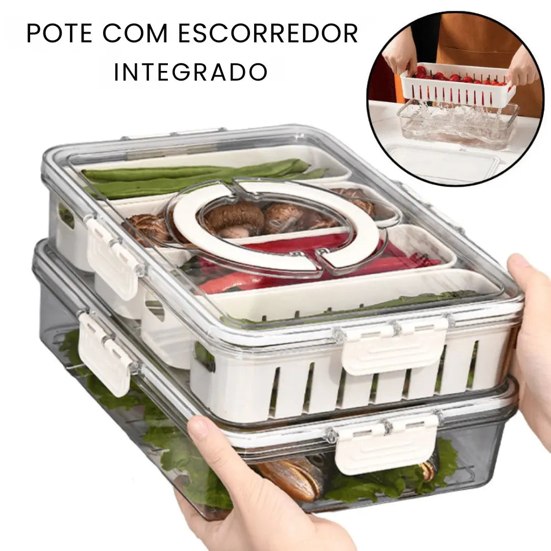 Pote Hermético Organizador com 4 Divisórias - Entrega Grátis