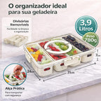 Pote Hermético Organizador com 4 Divisórias - Entrega Grátis