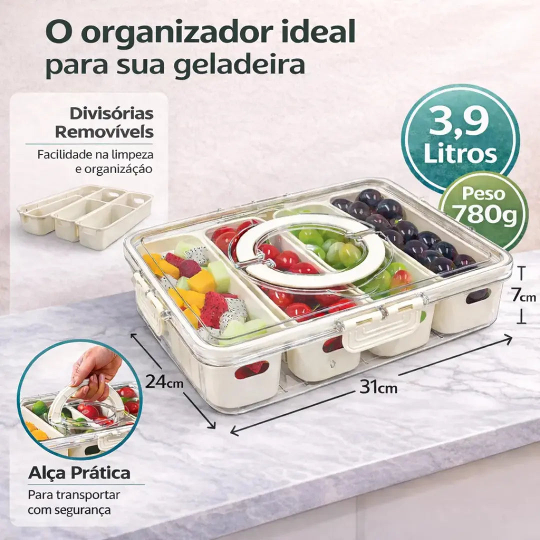 Pote Hermético Organizador com 4 Divisórias - Entrega Grátis