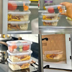 Mantenha sua geladeira ou bolsa térmica organizada com esse kit de marmitas com design moderno, travas resistentes e ótima capacidade. São 800ml por pote, perfeitos para refeições completas. Mais organização e segurança para sua alimentação diária.