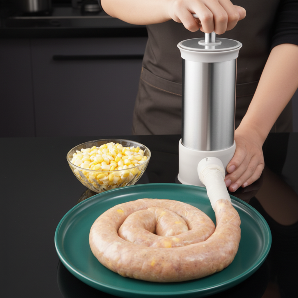 InoxMix - Kit Máquina de Encher Linguiça Caseira + Funil - Entrega Grátis